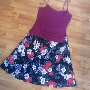 Premise A line Size S floral pattern flowy skirt NWT & Ann Taylor pink cam…